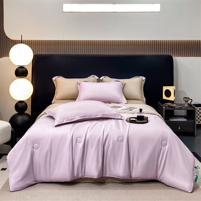 91家纺网 家纺一手货源 找家纺 （总）绒棉世家 2026新款100%莱赛尔纯色天丝面料夏被四件套终版