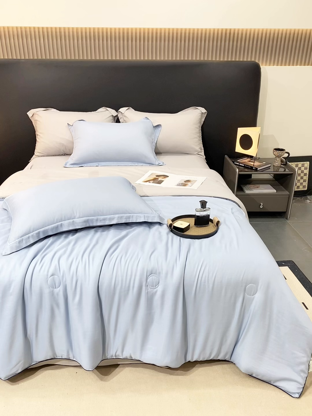 91家纺网 家纺一手货源 找家纺 （总）绒棉世家 2026新款100%莱赛尔纯色天丝面料夏被四件套终版