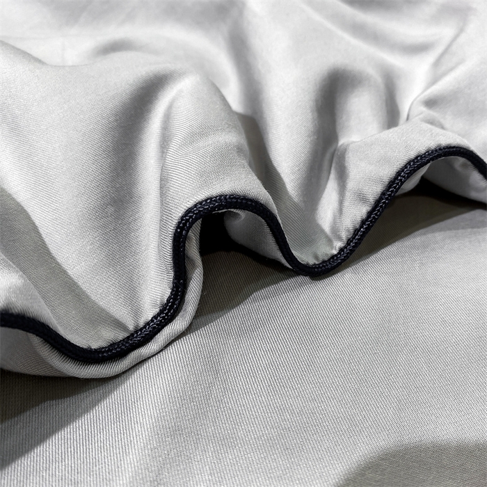 91家纺网 家纺一手货源 找家纺 绒棉世家 2026新款100%莱赛尔纯色天丝面料夏被四件套终版 绅士灰