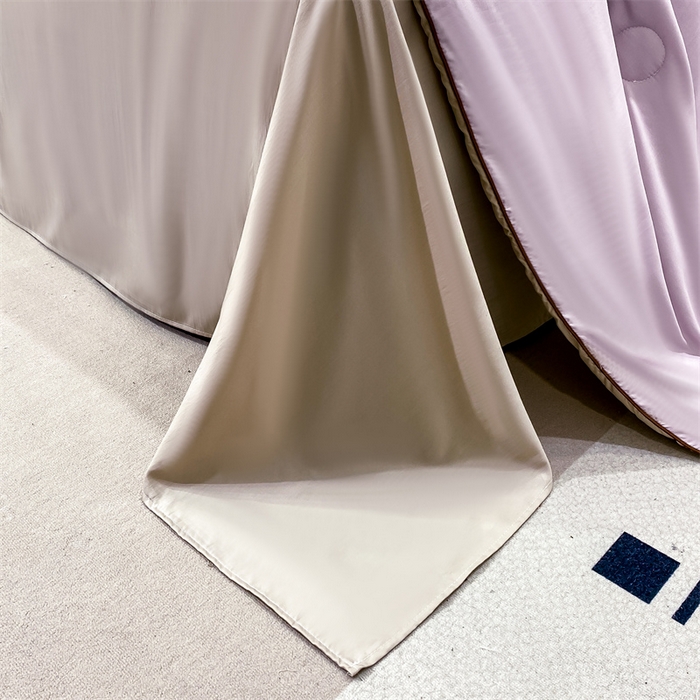 91家纺网 家纺一手货源 找家纺 绒棉世家 2026新款100%莱赛尔纯色天丝面料夏被四件套终版 香芋紫