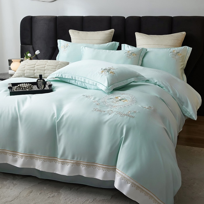 91家纺网 家纺一手货源 找家纺 （总）优贝家纺 2026新款天丝面料独家专版繁花似锦刺绣四件套