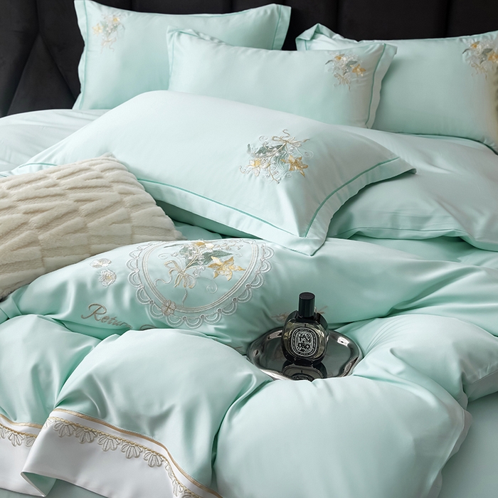 91家纺网 家纺一手货源 找家纺 （总）优贝家纺 2026新款天丝面料独家专版繁花似锦刺绣四件套