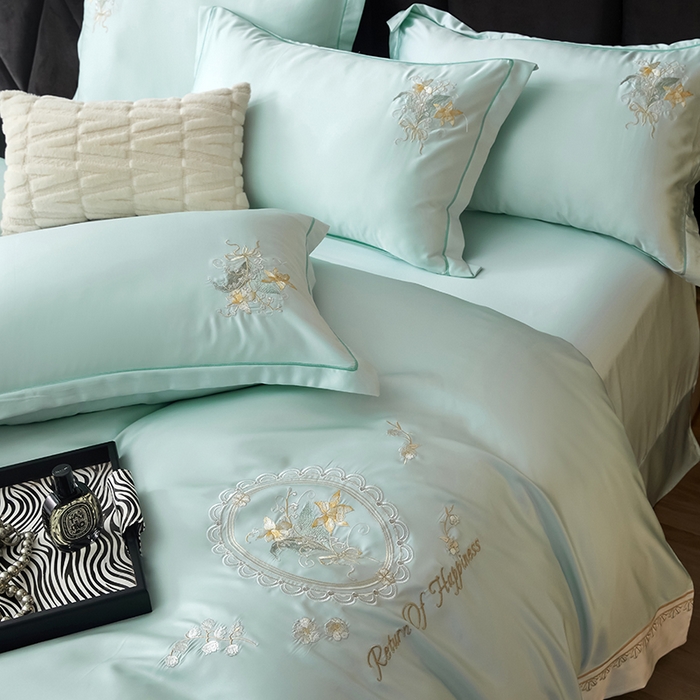 91家纺网 家纺一手货源 找家纺 （总）优贝家纺 2026新款天丝面料独家专版繁花似锦刺绣四件套