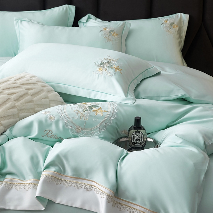 91家纺网 家纺一手货源 找家纺 （总）优贝家纺 2026新款天丝面料独家专版繁花似锦刺绣四件套