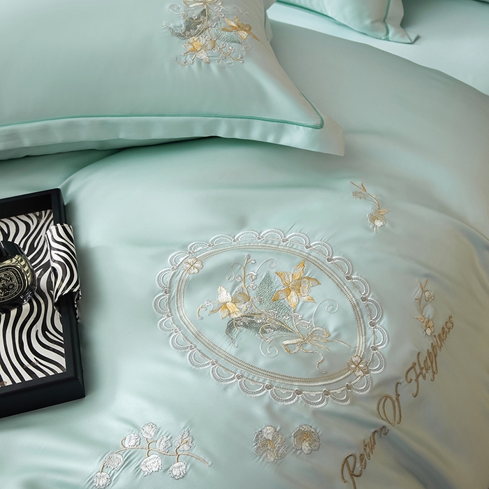 91家纺网 家纺一手货源 找家纺 （总）优贝家纺 2026新款天丝面料独家专版繁花似锦刺绣四件套