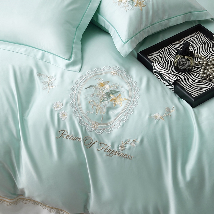 91家纺网 家纺一手货源 找家纺 （总）优贝家纺 2026新款天丝面料独家专版繁花似锦刺绣四件套