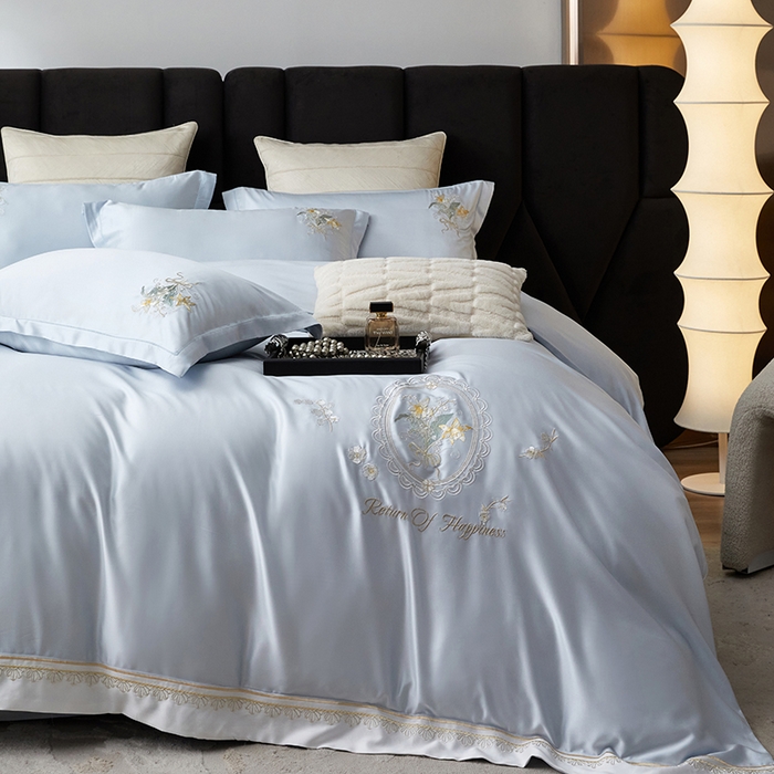 91家纺网 家纺一手货源 找家纺 （总）优贝家纺 2026新款天丝面料独家专版繁花似锦刺绣四件套