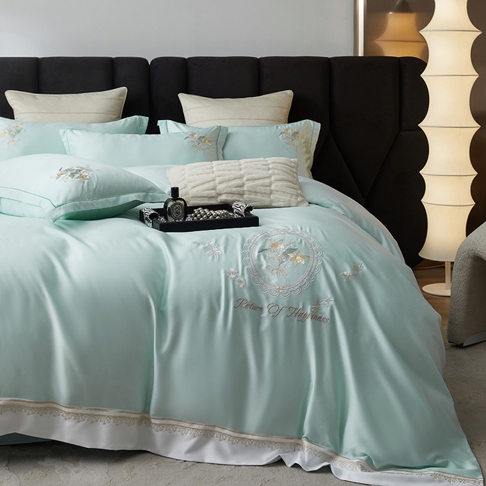 91家纺网 家纺一手货源 找家纺 （总）优贝家纺 2026新款天丝面料独家专版繁花似锦刺绣四件套