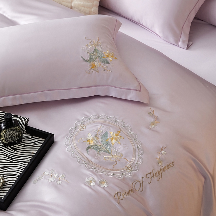 91家纺网 家纺一手货源 找家纺 优贝家纺 2026新款天丝面料独家专版繁花似锦刺绣四件套 繁花似锦-香芋紫