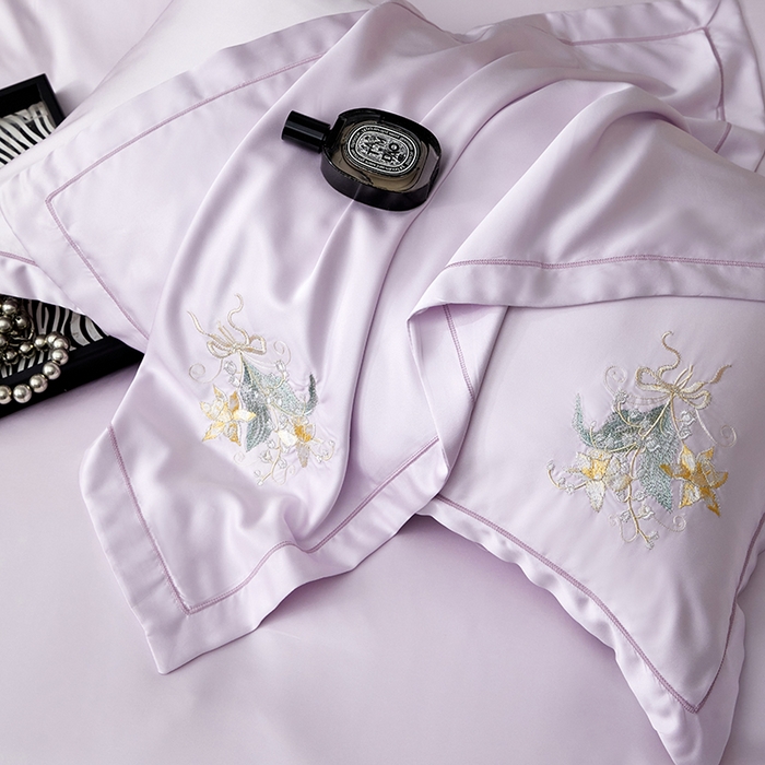 91家纺网 家纺一手货源 找家纺 优贝家纺 2026新款天丝面料独家专版繁花似锦刺绣四件套 繁花似锦-香芋紫