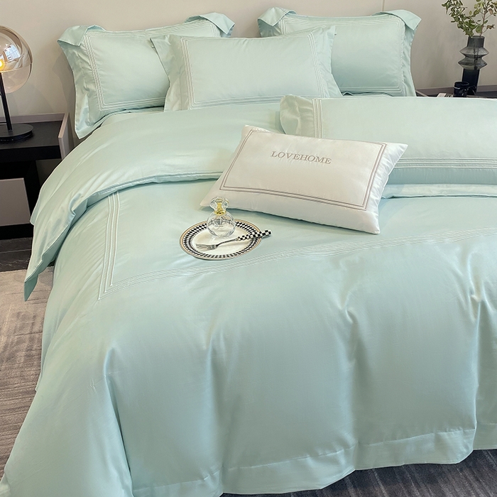 91家纺网 家纺一手货源 找家纺 家居1号家纺 2026新款100支新疆长绒棉纯棉四件套-爱丽丝 爱丽丝-马卡龙绿