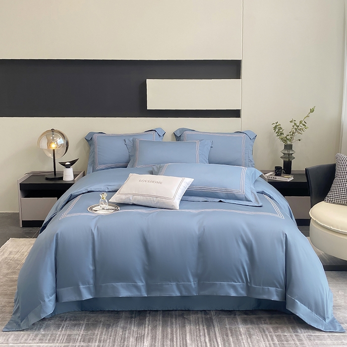 91家纺网 家纺一手货源 找家纺 家居1号家纺 2026新款100支新疆长绒棉纯棉四件套-爱丽丝 爱丽丝-宾利蓝