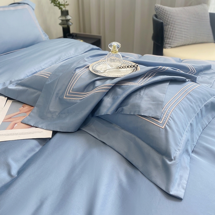 91家纺网 家纺一手货源 找家纺 家居1号家纺 2026新款100支新疆长绒棉纯棉四件套-爱丽丝 爱丽丝-宾利蓝