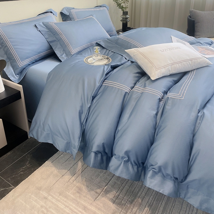 91家纺网 家纺一手货源 找家纺 家居1号家纺 2026新款100支新疆长绒棉纯棉四件套-爱丽丝 爱丽丝-宾利蓝