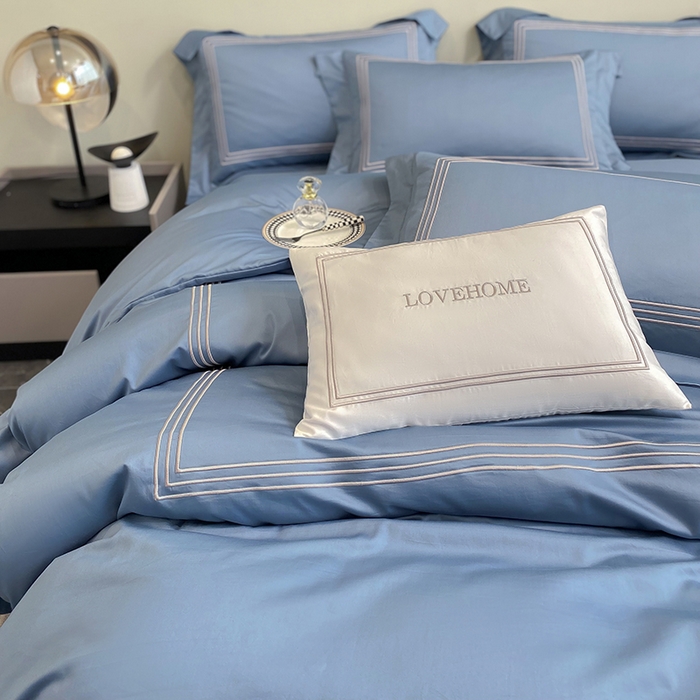 91家纺网 家纺一手货源 找家纺 家居1号家纺 2026新款100支新疆长绒棉纯棉四件套-爱丽丝 爱丽丝-宾利蓝