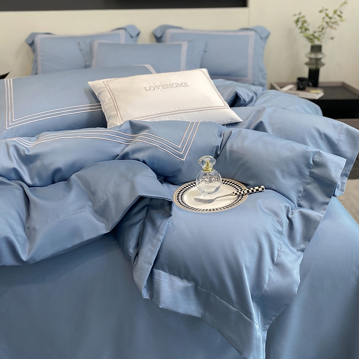 91家纺网 家纺一手货源 找家纺 家居1号家纺 2026新款100支新疆长绒棉纯棉四件套-爱丽丝 爱丽丝-宾利蓝