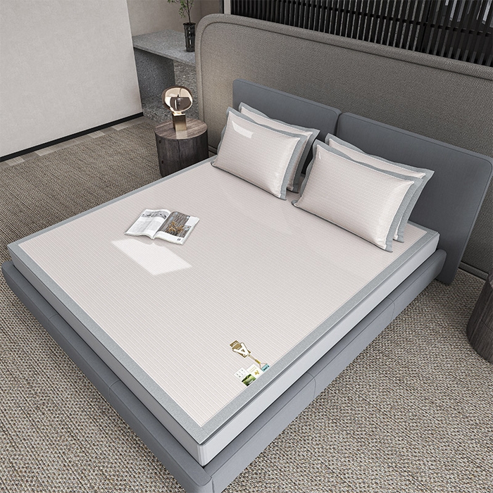 91家纺网 家纺一手货源 找家纺 （总）小牛席业 2026新款PE凉感纤维无印风纯色凉感冰丝席凉席席子