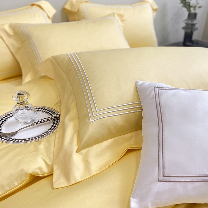 91家纺网 家纺一手货源 找家纺 家居1号家纺 2026新款100支新疆长绒棉纯棉四件套-爱丽丝 爱丽丝-亮黄