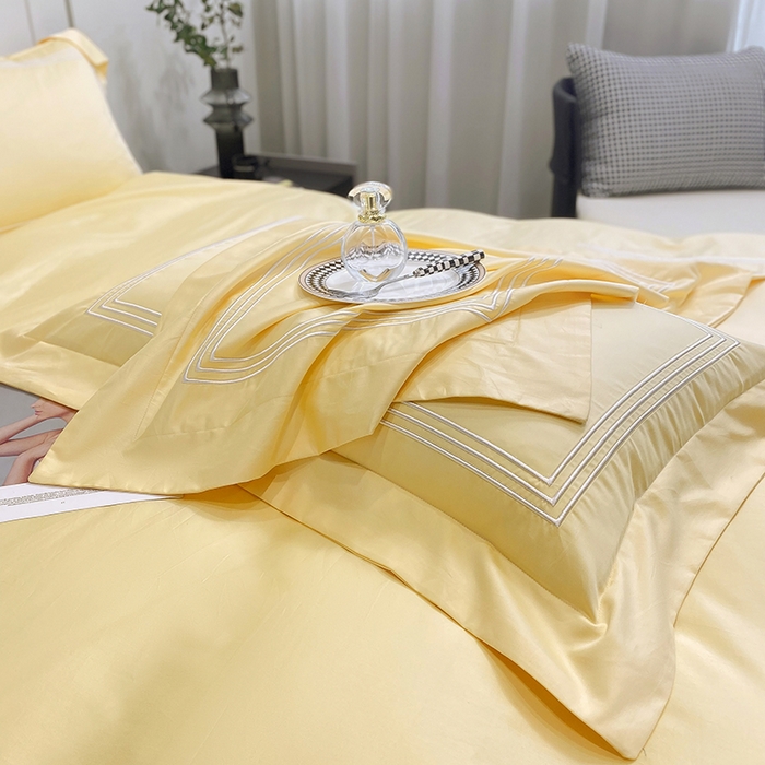 91家纺网 家纺一手货源 找家纺 家居1号家纺 2026新款100支新疆长绒棉纯棉四件套-爱丽丝 爱丽丝-亮黄