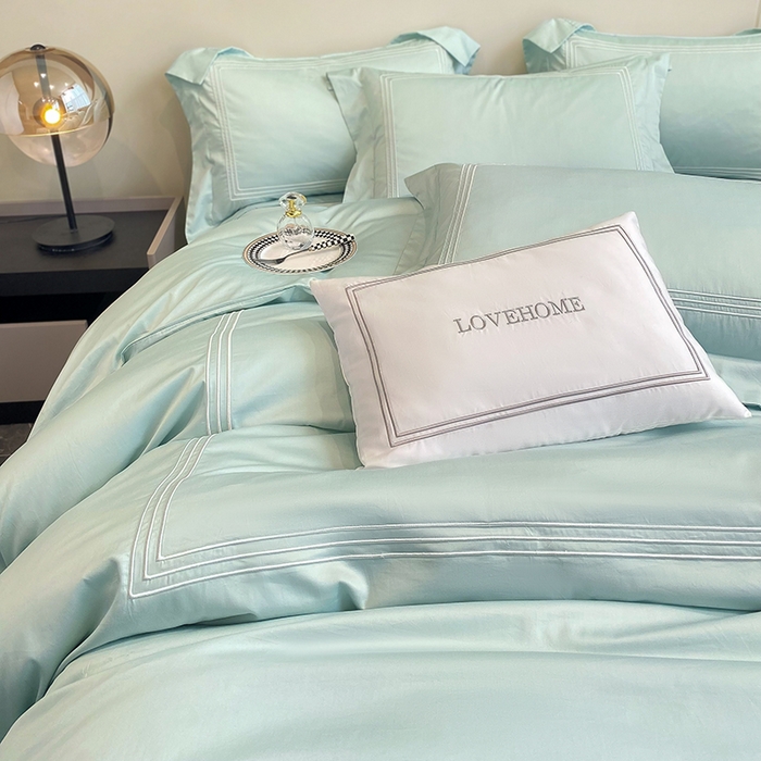 91家纺网 家纺一手货源 找家纺 家居1号家纺 2026新款100支新疆长绒棉纯棉四件套-爱丽丝 爱丽丝-马卡龙绿