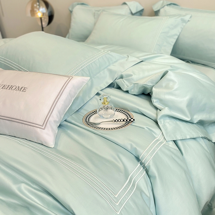 91家纺网 家纺一手货源 找家纺 家居1号家纺 2026新款100支新疆长绒棉纯棉四件套-爱丽丝 爱丽丝-马卡龙绿