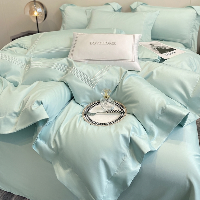 91家纺网 家纺一手货源 找家纺 家居1号家纺 2026新款100支新疆长绒棉纯棉四件套-爱丽丝 爱丽丝-马卡龙绿