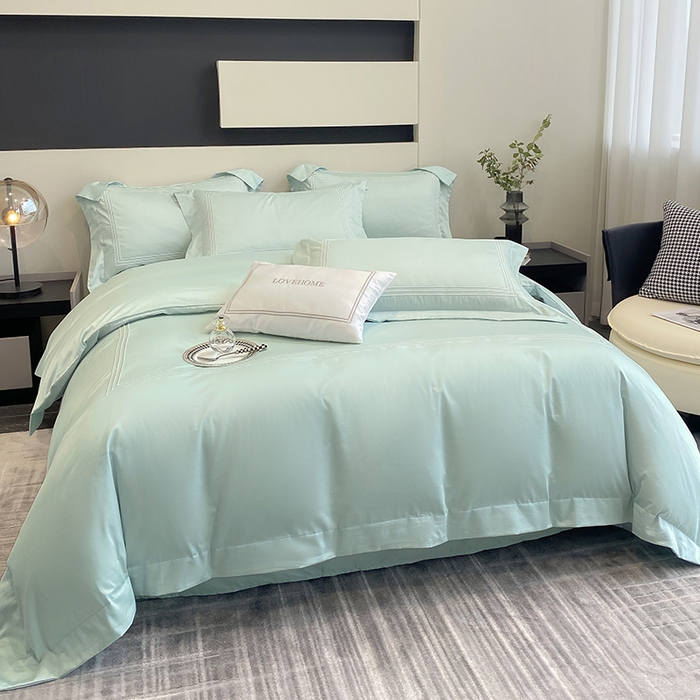 91家纺网 家纺一手货源 找家纺 家居1号家纺 2026新款100支新疆长绒棉纯棉四件套-爱丽丝 爱丽丝-马卡龙绿