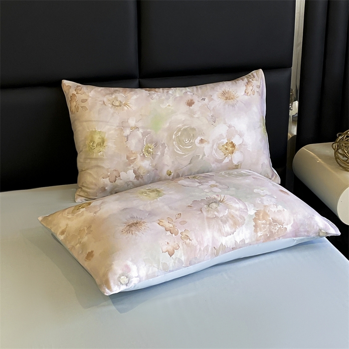 91家纺网 家纺一手货源 找家纺 绒棉世家 2026新款100%莱赛尔天丝面料数码印花天丝夏被四件套 花开半夏