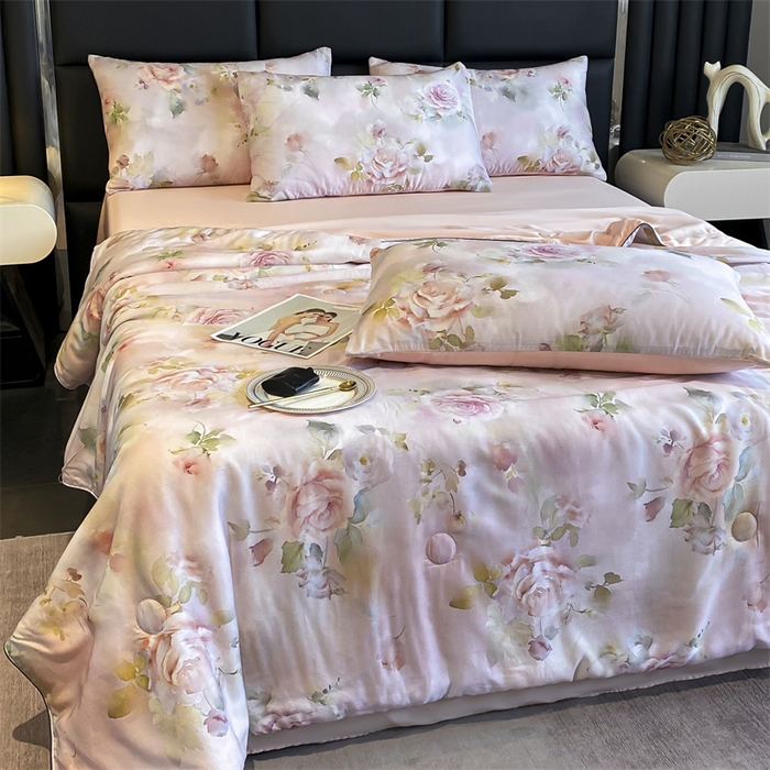 91家纺网 家纺一手货源 找家纺 （总）绒棉世家 2026新款100%莱赛尔天丝面料数码印花天丝夏被四件套