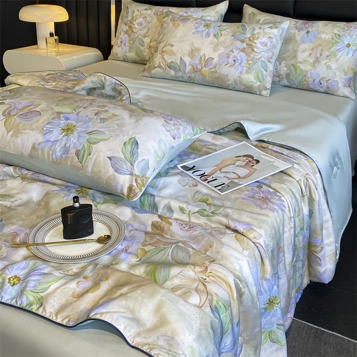 91家纺网 家纺一手货源 找家纺 （总）绒棉世家 2026新款100%莱赛尔天丝面料数码印花天丝夏被四件套