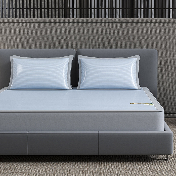 91家纺网 家纺一手货源 找家纺 （总）小牛席业 2026新款PE凉感纤维无印风纯色凉感冰丝席凉席席子（床笠款）