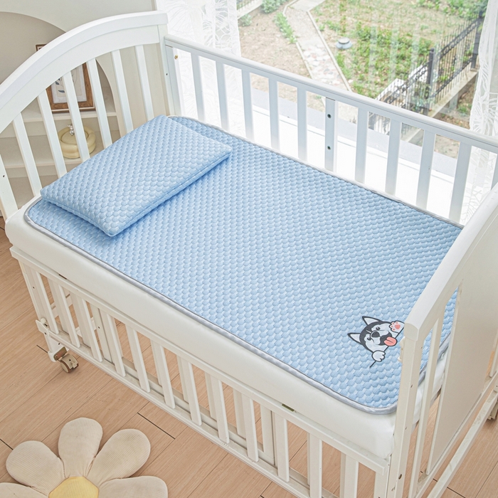 宅部落 2026新款凉感豆豆儿童凉席席子 哈士奇-深蓝