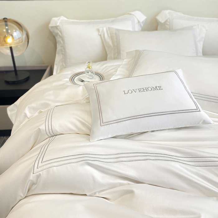 91家纺网 家纺一手货源 找家纺 家居1号家纺 2026新款100支新疆长绒棉纯棉四件套-爱丽丝 爱丽丝-象牙白