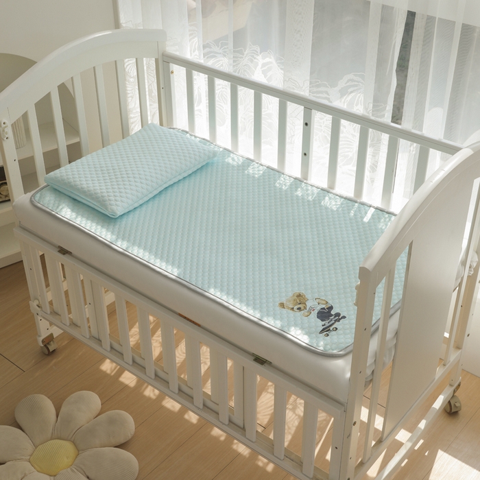 宅部落 2026新款凉感豆豆儿童凉席席子 滑板熊-淡蓝