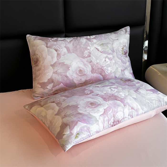 91家纺网 家纺一手货源 找家纺 绒棉世家 2026新款100%莱赛尔天丝面料数码印花天丝夏被四件套 诺曼花园