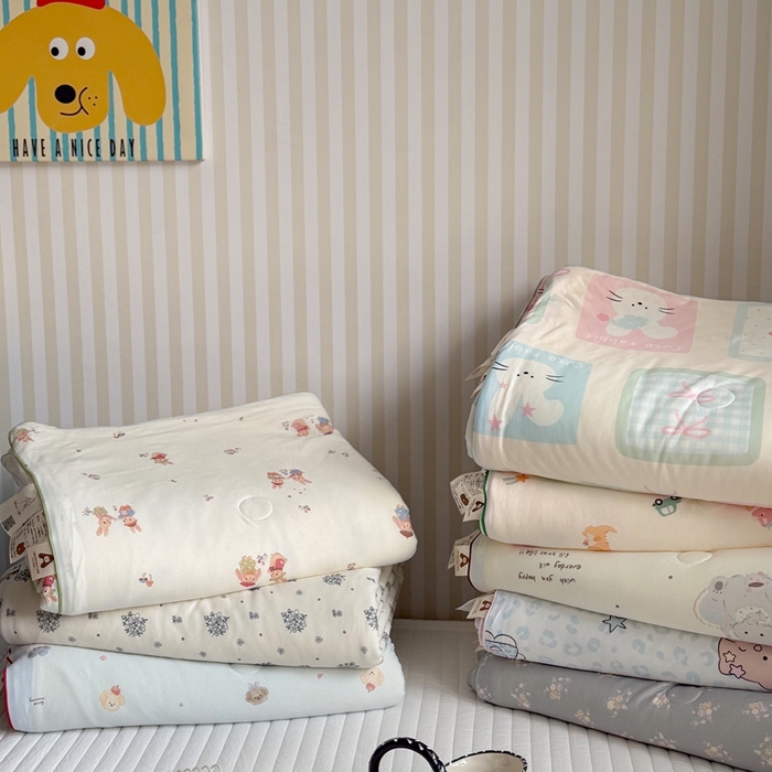 91家纺网 家纺一手货源 找家纺 暖生活 2026新款A类牛奶针织棉夏被被子被芯 组合图仅供参考