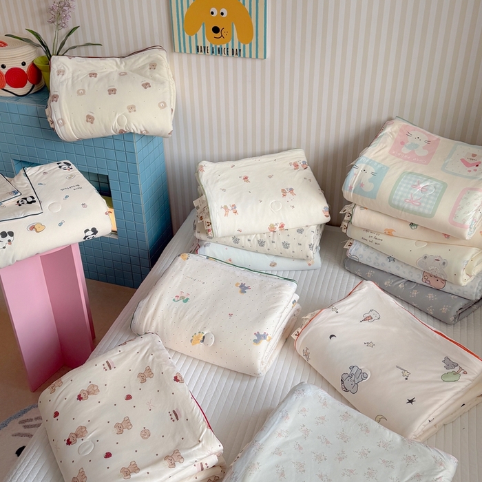 91家纺网 家纺一手货源 找家纺 暖生活 2026新款A类牛奶针织棉夏被被子被芯 组合图仅供参考