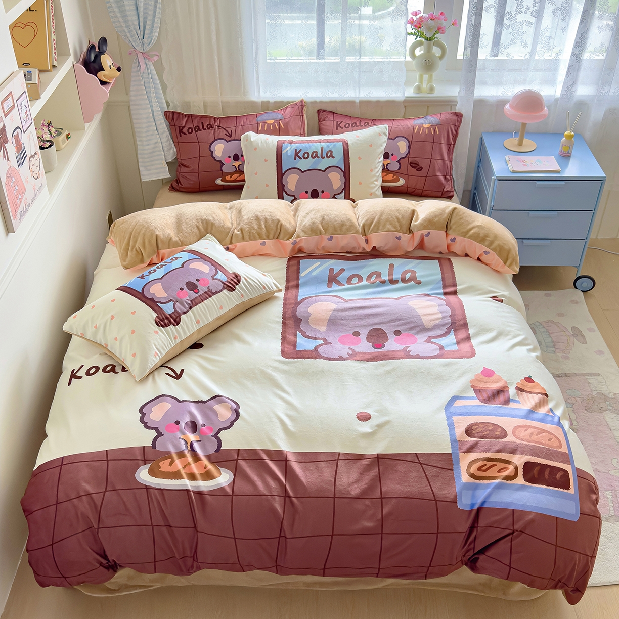 91家纺网 家纺一手货源 找家纺 （总）沐珩家纺 2026新款牛奶绒水晶绒卡通大版四件套