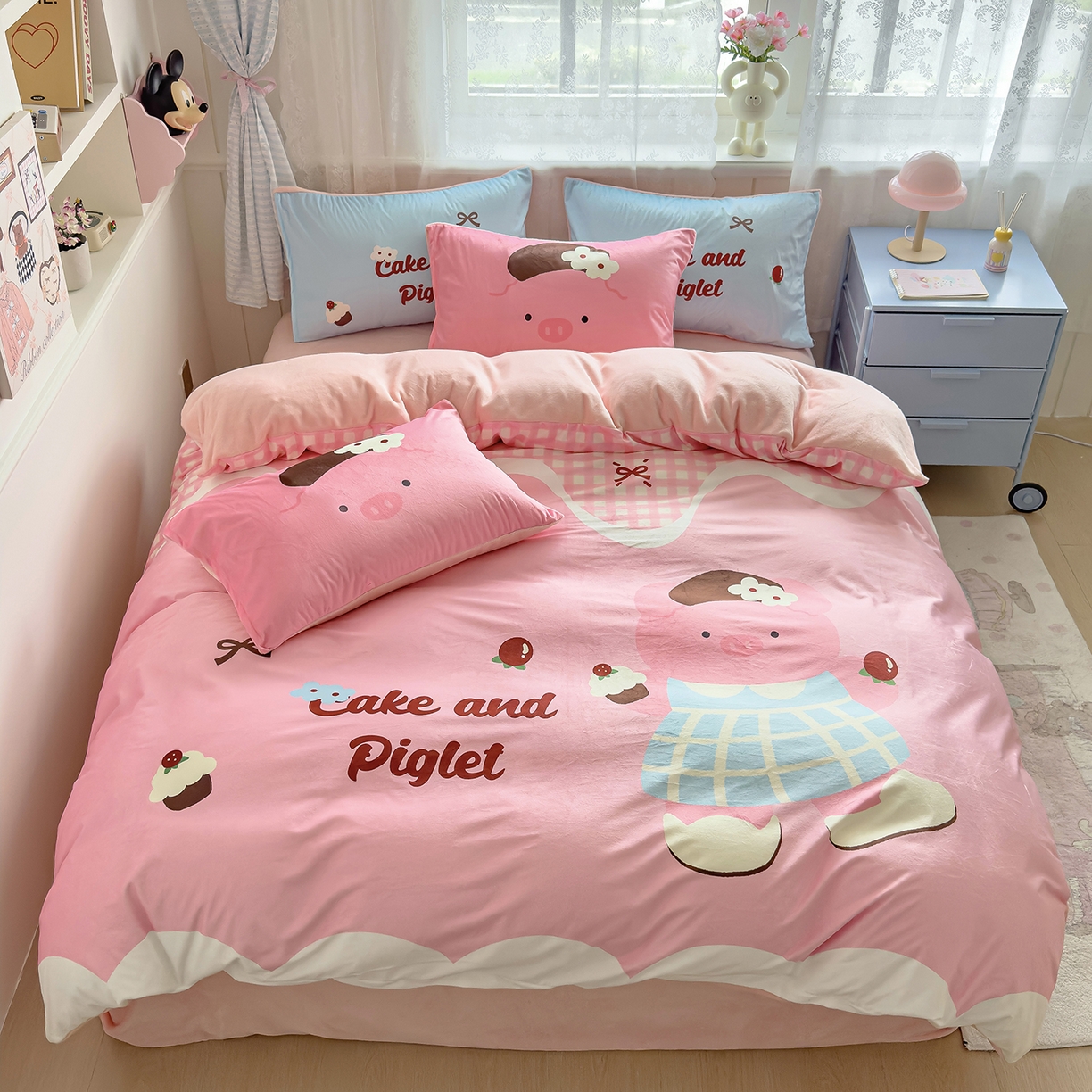 91家纺网 家纺一手货源 找家纺 （总）沐珩家纺 2026新款牛奶绒水晶绒卡通大版四件套