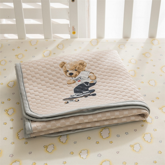 91家纺网 家纺一手货源 找家纺 宅部落 2026新款凉感豆豆儿童凉席席子 滑板熊-咖色