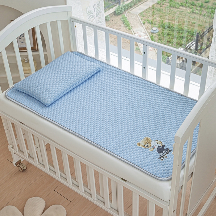 宅部落 2026新款凉感豆豆儿童凉席席子 滑板熊-深蓝