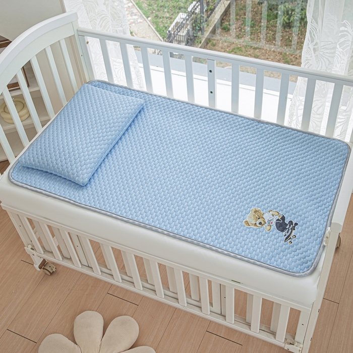 91家纺网 家纺一手货源 找家纺 宅部落 2026新款凉感豆豆儿童凉席席子 滑板熊-深蓝