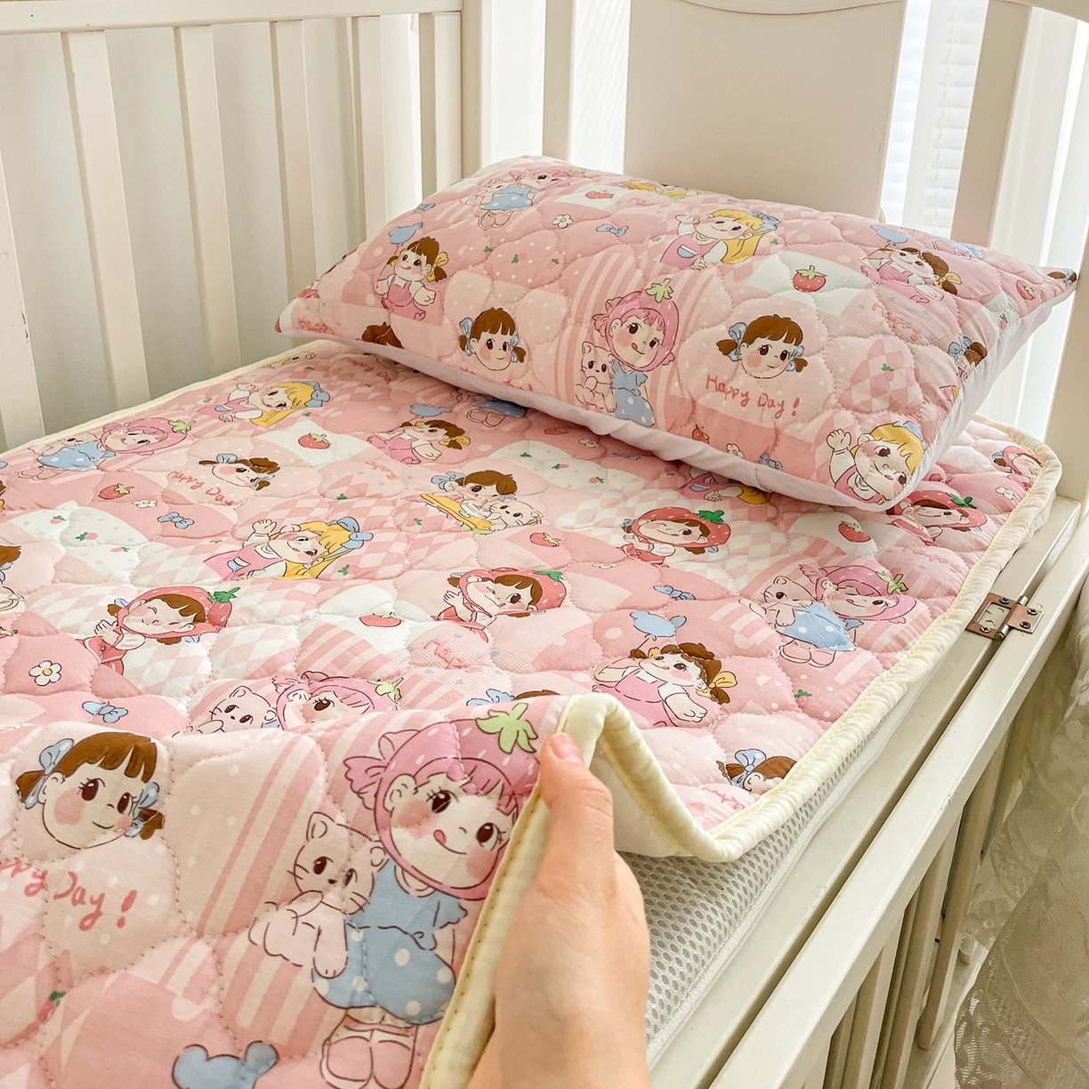 91家纺网 家纺一手货源 找家纺 （总）小桃姐家纺 2026新款全棉纯棉天然棉花床褥防滑床护垫垫子幼儿园床垫儿童床垫