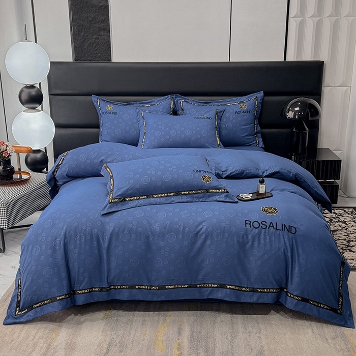 91家纺网 家纺一手货源 找家纺 沐珩家纺 2026新款亲肤磨毛刺绣压花四件套-格调系列 格调-藏蓝