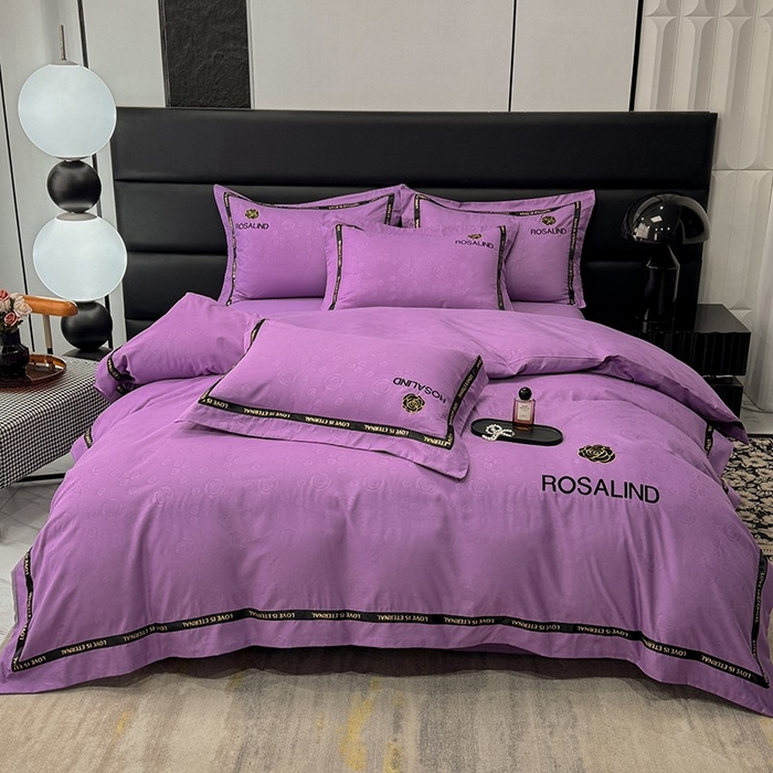 91家纺网 家纺一手货源 找家纺 沐珩家纺 2026新款亲肤磨毛刺绣压花四件套-格调系列 格调-黛紫