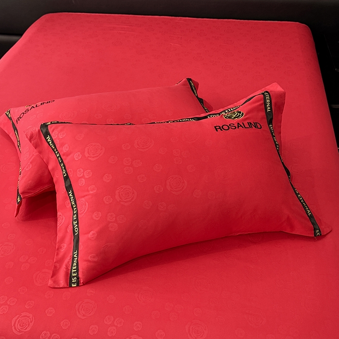 91家纺网 家纺一手货源 找家纺 沐珩家纺 2026新款亲肤磨毛刺绣压花四件套-格调系列 格调-大红