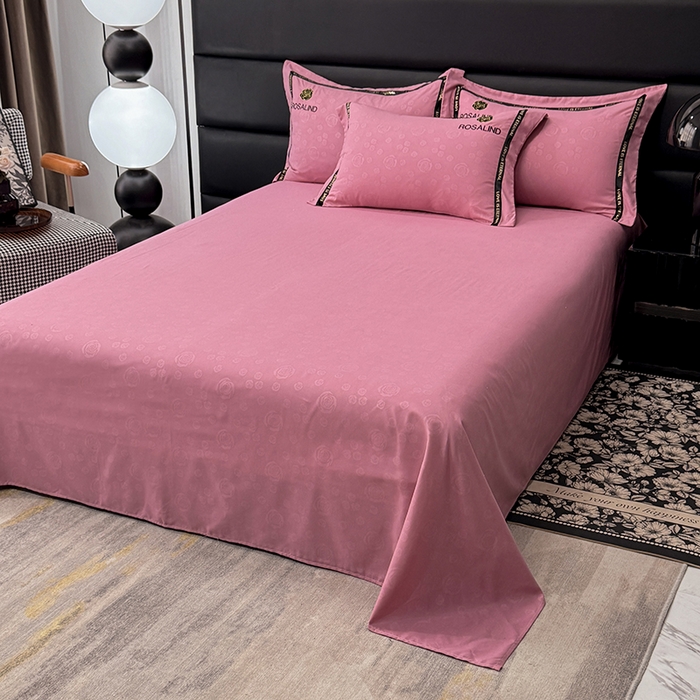 91家纺网 家纺一手货源 找家纺 沐珩家纺 2026新款亲肤磨毛刺绣压花四件套-格调系列 格调-豆沙