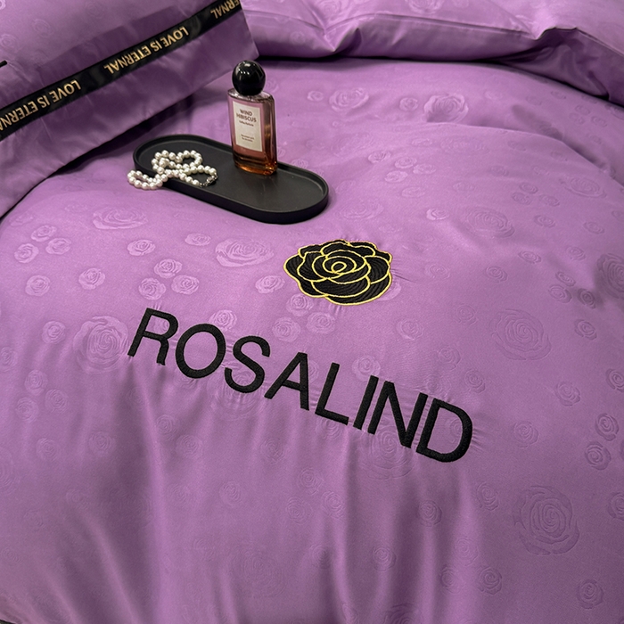 91家纺网 家纺一手货源 找家纺 沐珩家纺 2026新款亲肤磨毛刺绣压花四件套-格调系列 格调-黛紫