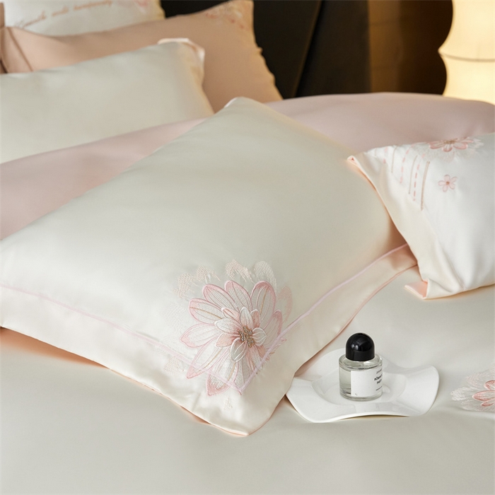 91家纺网 家纺一手货源 找家纺 （总）优贝家纺 2026新款天丝面料刺绣款四件套-花韵系列