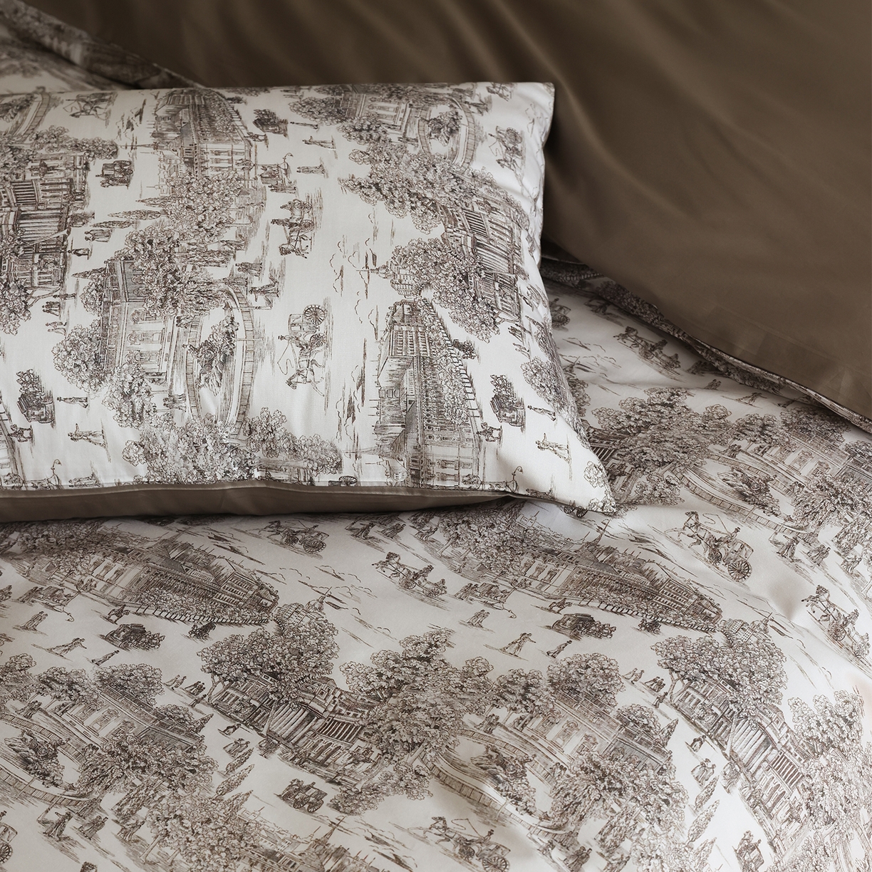 91家纺网 家纺一手货源 找家纺 （总）ONE TWO ONE 121 【会员-20】【控价商品】【提供买家秀】【专版花型】2026新款100s长绒棉全棉床上用品数码印花四件套